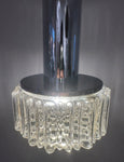 1970s German Staff Leuchten Chrome & Glass Pendant Light