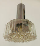 1970s German Staff Leuchten Chrome & Glass Pendant Light