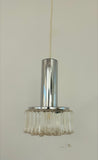 1970s German Staff Leuchten Chrome & Glass Pendant Light