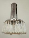 1970s German Staff Leuchten Chrome & Glass Pendant Light