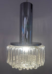 1970s German Staff Leuchten Chrome & Glass Pendant Light