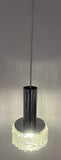 1970s German Staff Leuchten Chrome & Glass Pendant Light