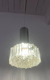 1970s German Staff Leuchten Chrome & Glass Pendant Light