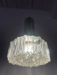 1970s German Staff Leuchten Chrome & Glass Pendant Light