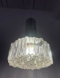 1970s German Staff Leuchten Chrome & Glass Pendant Light