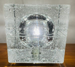 1970s German Ice Glass Table Lamp by Müller & Zimmer