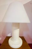 1970s Italian Guzzini White Lacquered Metal Table Lamp