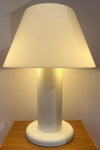 1970s Italian Guzzini White Lacquered Metal Table Lamp