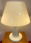 1970s Italian Guzzini White Lacquered Metal Table Lamp