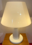 1970s Italian Guzzini White Lacquered Metal Table Lamp