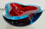 1970s Italian Murano Sommerso Art Glass Bowl