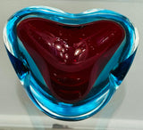 1970s Italian Murano Sommerso Art Glass Bowl