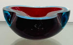 1970s Italian Murano Sommerso Art Glass Bowl