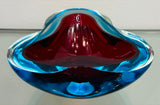 1970s Italian Murano Sommerso Art Glass Bowl