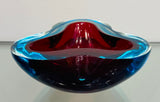 1970s Italian Murano Sommerso Art Glass Bowl