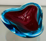 1970s Italian Murano Sommerso Art Glass Bowl