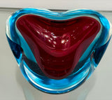 1970s Italian Murano Sommerso Art Glass Bowl