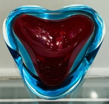 1970s Italian Murano Sommerso Art Glass Bowl