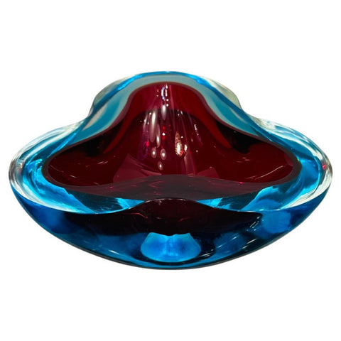 1970s Italian Murano Sommerso Art Glass Bowl