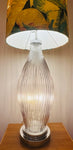 1970s German Retro Ribbed Illuminated Glass Floor Lamp