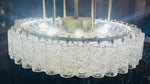 1970s German Doria Tubular Glass & Brass Flush Mount