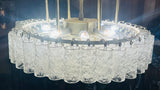 1970s German Doria Tubular Glass & Brass Flush Mount