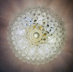 1970s German Doria Tubular Glass & Brass Flush Mount