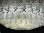 1970s German Doria Tubular Glass & Brass Flush Mount