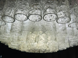 1970s German Doria Tubular Glass & Brass Flush Mount