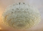 1970s German Doria Tubular Glass & Brass Flush Mount