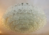 1970s German Doria Tubular Glass & Brass Flush Mount