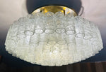 1970s German Doria Tubular Glass & Brass Flush Mount