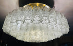 1970s German Doria Tubular Glass & Brass Flush Mount