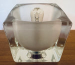 1970s German Peill & Putzler Frosted Cube Glass Table Lamp