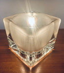 1970s German Peill & Putzler Frosted Cube Glass Table Lamp