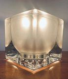 1970s German Peill & Putzler Frosted Cube Glass Table Lamp