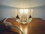 1970s German Peill & Putzler Frosted Cube Glass Table Lamp