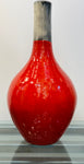 1970s Italian Red & Grey Ceramic Glazed Vase