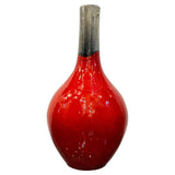 1970s Italian Red & Grey Ceramic Glazed Vase