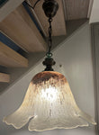 1970s German Putzler Glass Flower Pendant Light