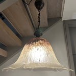1970s German Putzler Glass Flower Pendant Light