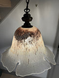 1970s German Putzler Glass Flower Pendant Light
