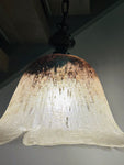 1970s German Putzler Glass Flower Pendant Light