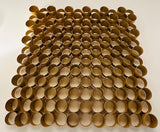 1970s Italian Modernist 3-D Tubular Gold Metal Wall Sculpture