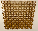 1970s Italian Modernist 3-D Tubular Gold Metal Wall Sculpture