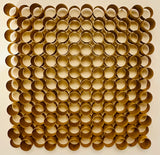 1970s Italian Modernist 3-D Tubular Gold Metal Wall Sculpture