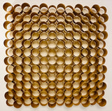 1970s Italian Modernist 3-D Tubular Gold Metal Wall Sculpture