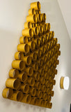 1970s Italian Modernist 3-D Tubular Gold Metal Wall Sculpture
