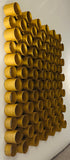 1970s Italian Modernist 3-D Tubular Gold Metal Wall Sculpture