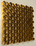 1970s Italian Modernist 3-D Tubular Gold Metal Wall Sculpture